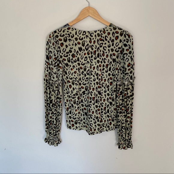 Anthropologie Bl^nk Sibley V-neck Leopard Top XS - Picture 8 of 8